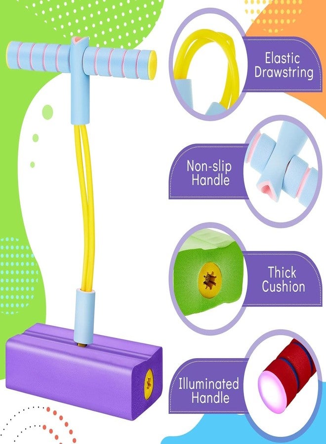 Fruhrer ألعاب عصا القفز للأولاد والبنات، عصا قفز إسفنجية للأطفال، هدايا، ألعاب خارجية للأطفال الصغار من عمر 3 سنوات فما فوق، ألعاب حديقة، هدايا للأولاد والبنات | عصا القفز تصدر أصوات فرقعة (متعددة الألوان) - Image 3